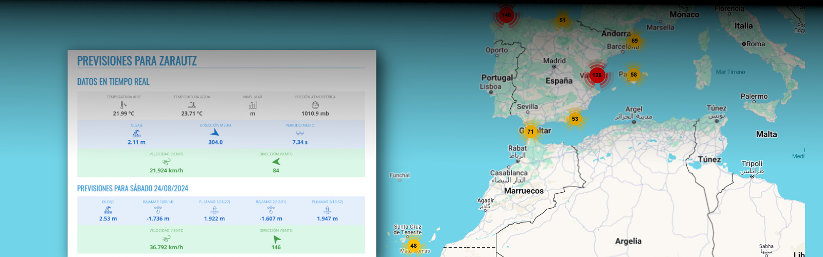 Datos y previsiones de surf de toda España